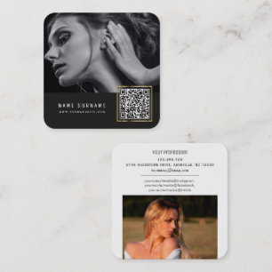 moderna chic av QR-kod för Social-media Fyrkantigt Visitkort