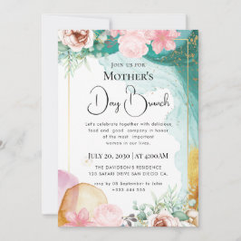 Moderna chic boho ljusa vilda blommor inbjudningar