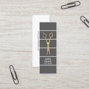Moderna chic grå färg förkopprar Scissor Mini Visitkort