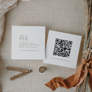Moderna Chic Gröna och Vita QR-kod Detaljer Tilläggskort