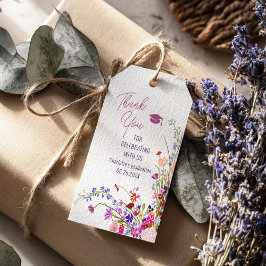 Moderna chic vilda blommor examens tackkort presentetikett