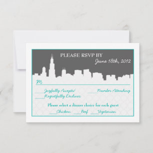 Moderna Cityscape RSVP-mottagningkort OSA Kort