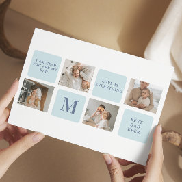 Moderna Collagefoton Blåa Födelsedagspresenter Til Vykort