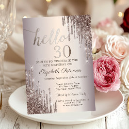 Moderna Coola Glitterdroppar 30-årsdag Inbjudningar