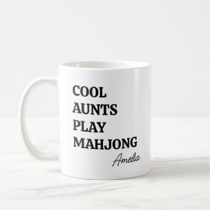 Moderna coola mostrar spelar Mahjong Namnteckning Kaffemugg