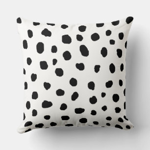 moderna dalmatiska svarta prickar, djurtryck kudde