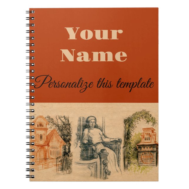 moderna dam och hus anteckningsbok (Framsidan)