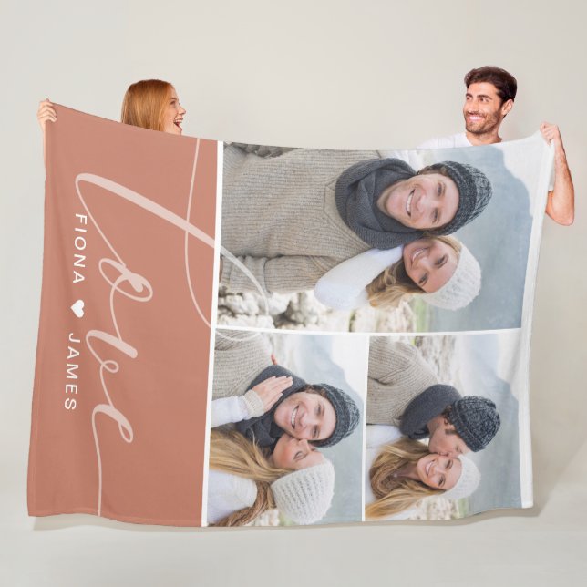 Moderna dammiga rosafotografier Personlig kärlek Fleecefilt (På plats)