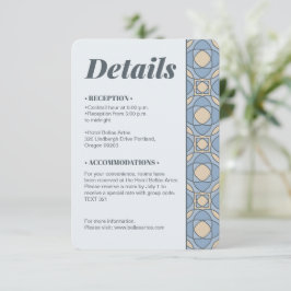 Moderna Dammtorbla Art Deco Bröllopsdetaljer QR-ko Tilläggskort