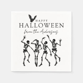 Moderna dansande skelett God Halloween Pappersservett