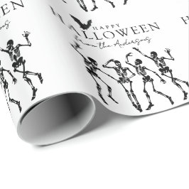 Moderna Dansande Skelett Gott Halloween Presentpapper