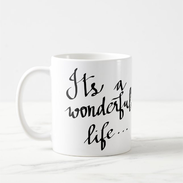 Moderna dess en underbar livtypografi skrivar kaffemugg (Vänster)