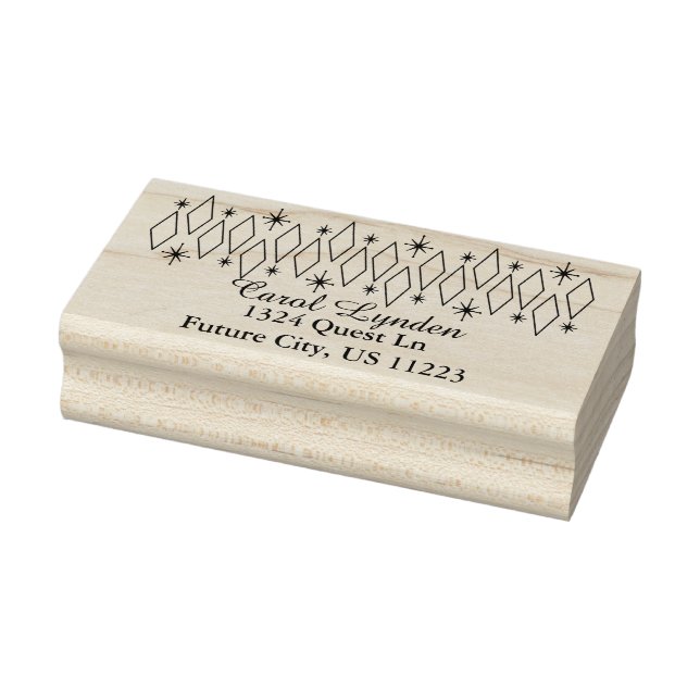 Moderna diamanter i Mid Century Starbursts Adress Stämpel (Stämpel)