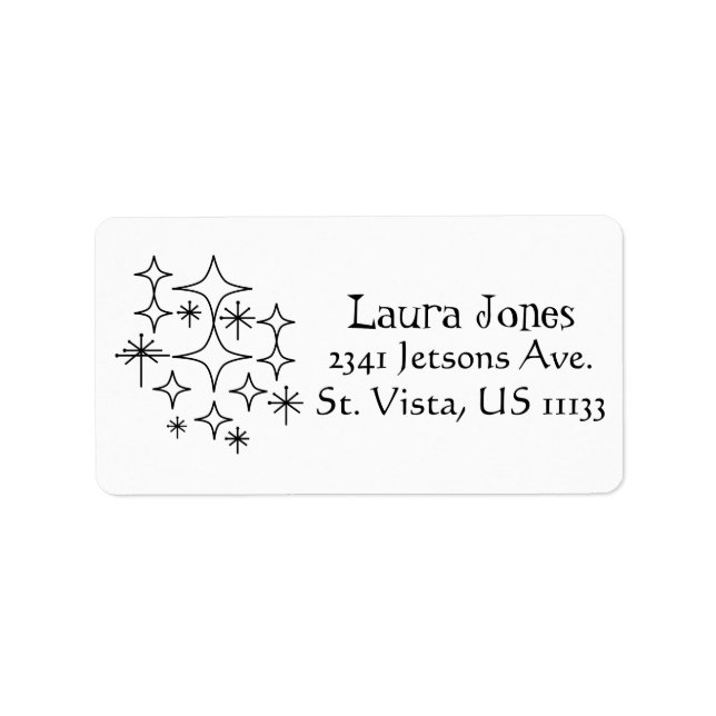 Moderna diamanter i mitten av århundradet Starburs Adressetikett (Framsidan)