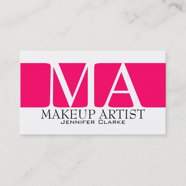 Moderna djärva visitkortar för Makeupkonstnär Visitkort (Framsida)