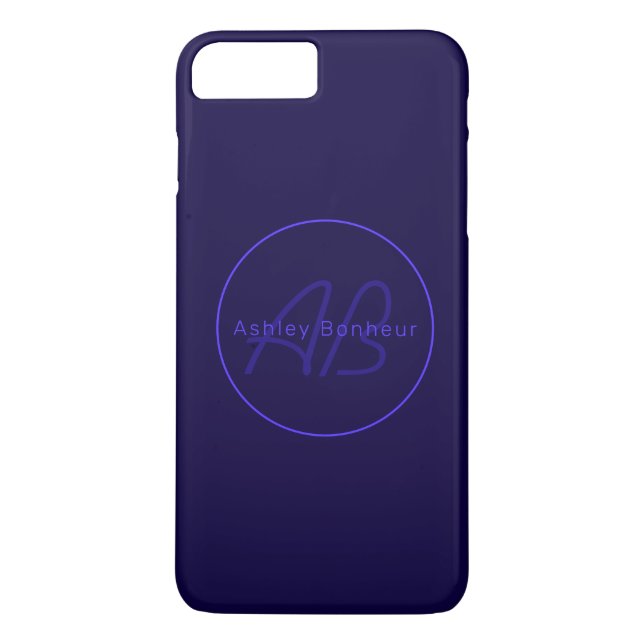 Moderna djupvioletta färger | Cool Namn & Monogram Case-Mate iPhone Skal (Baksida)