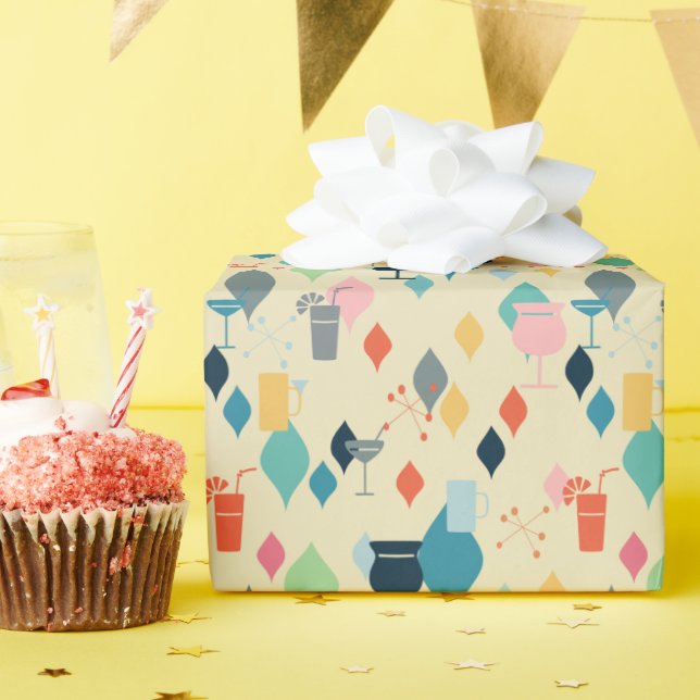 Moderna docksvansar i mitten presentpapper (Födelsedagsfest)