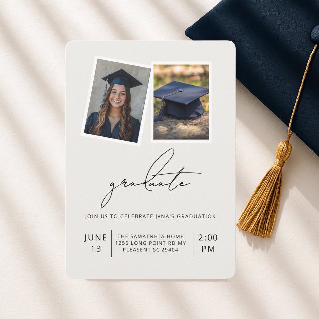 Moderna dubbla fotogradueringsglasögon | Elegant Inbjudningar (Skapare uppladdad)