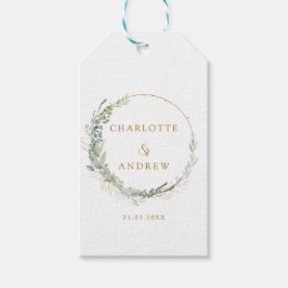 Moderna, elegant, bröllop-presentmärkre för eukaly presentetikett