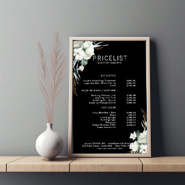 Moderna, elegant vita blommor, pris lista poster