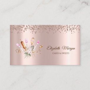 Moderna Eleganta Diamanter, Blommiga Bakverktyg Visitkort