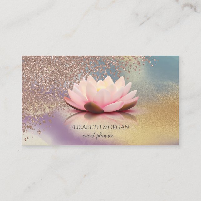 Moderna Eleganta Diamanter Lotus Färgglada Visitkort (Framsida)
