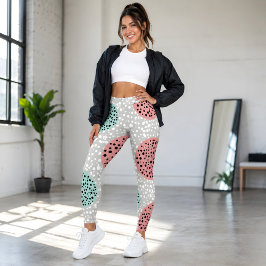 Moderna Eleganta Färgrika Stylade Former Leggings