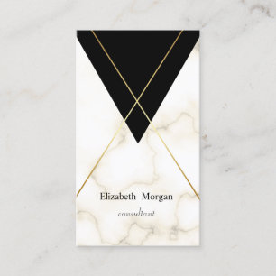 Moderna Eleganta Geometriska Marmor Guld Ränder Visitkort