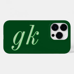 Moderna Eleganta Gröna Monogram Initialer