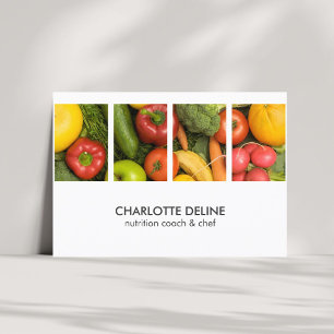 Moderna Eleganta Grönsaker Foto Nutritionist Kock Visitkort