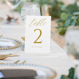 Moderna Eleganta Guld Bröllops Bordnummer Bordsnummer
