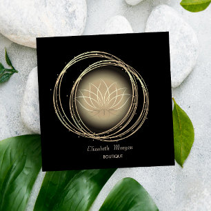 Moderna Eleganta Guld Cirklar Lotus Fyrkantigt Visitkort