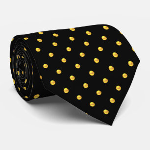 Moderna Eleganta Guld Prickar på Svart Slips