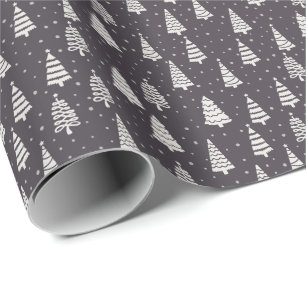 Moderna Eleganta Julträd Snöblå Present Presentpapper