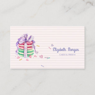 Moderna Eleganta Macarons, Godis, Randiga Visitkort