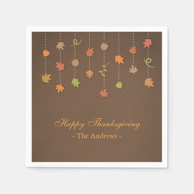 Moderna Eleganta Påskdukar för Thanksgiving-firand Pappersservett (Framsidan)