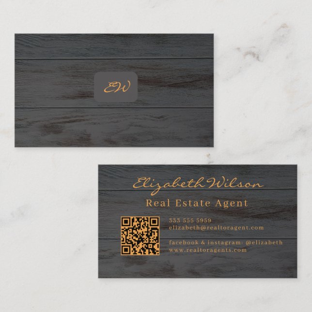 Moderna eleganta personliga QR-kod-visitkort Visitkort (Fram/baksida)