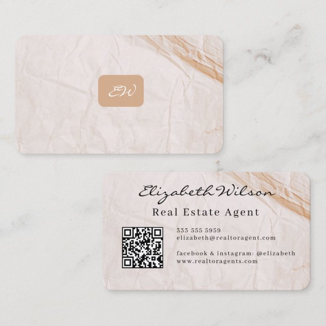 Moderna eleganta personliga QR-kod-visitkort Visitkort (Fram/baksida)