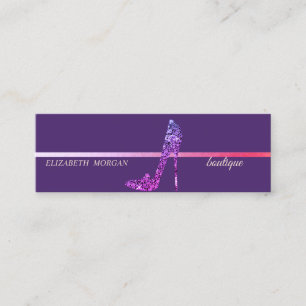 Moderna Eleganta, Violetta Diamant Högklackade Sko Mini Visitkort