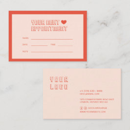 Moderna enkla avtalade tider med minimalistisk num tidsbeställning kort