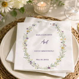 Moderna enkla blomster Boho bröllopsservetter Pappersservett