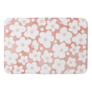 Moderna enkla Daisy Pastel Rosa Terracotta Badrumsmatta