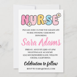 moderna enkla inbjudningar till sjuksköterskeinvig