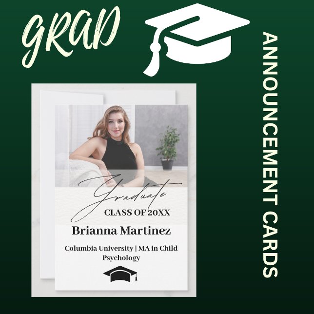 MODERNA Enkla Manuskript Examensannonser Meddelande (CLASS OF 20XX GRADUATION ANNOUNCEMENT CARDS)