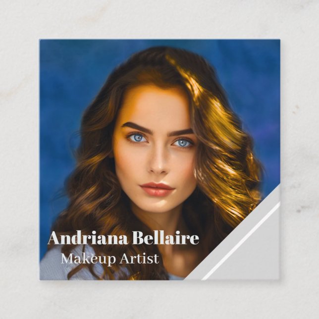 Moderna enkla, minimalistiska makeup-artister fyrkantigt visitkort (Framsida)