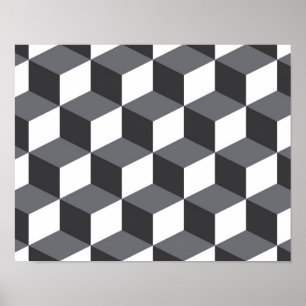 Moderna, enkla och urbana arkitekturkuber i mönste poster