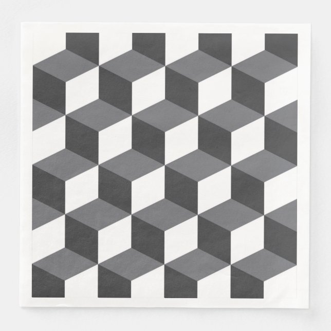 Moderna, enkla och urbana arkitekturkuber mönster pappersservett (Framsida)