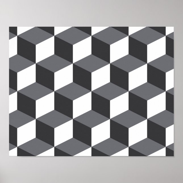 Moderna, enkla och urbana arkitekturkuber mönster poster (Framsidan)