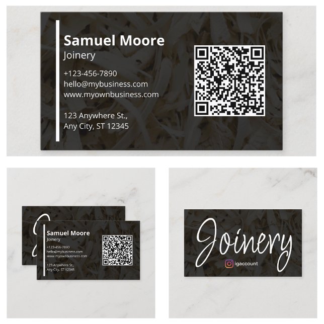 Moderna Enkla Träbearbetningsdesignmallar Visitkort (Modern Simple Woodworking Design Templates Business Card
)