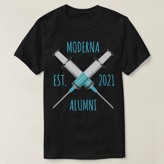 Moderna Est 2021 Alumni Funny Vaccinering  T Shirt (Design framsida)